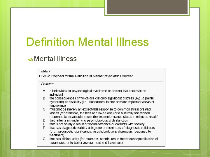 Definition Mental Illness 