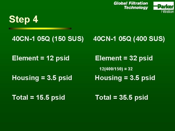 Step 4 40 CN-1 05 Q (150 SUS) 40 CN-1 05 Q (400 SUS)
