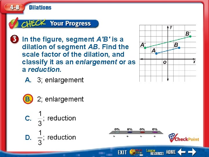 In the figure, segment A′B′ is a dilation of segment AB. Find the scale