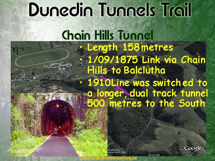 Chain Hills Tunnel • Length 158 metres • 1/09/1875 Link via Chain Hills to