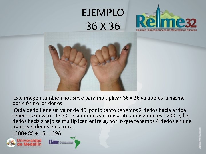 EJEMPLO 36 X 36 Esta imagen también nos sirve para multiplicar 36 x 36