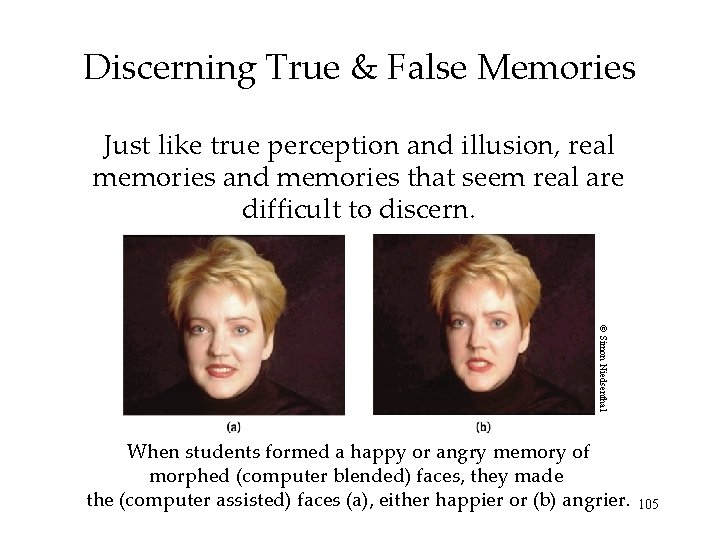 Discerning True & False Memories Just like true perception and illusion, real memories and Discerning True & False Memories Just like true perception and illusion, real memories and