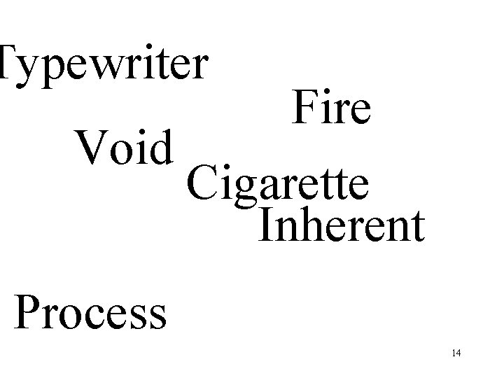 Typewriter Void Fire Cigarette Inherent Process 14 Typewriter Void Fire Cigarette Inherent Process 14