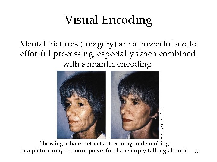 Visual Encoding Mental pictures (imagery) are a powerful aid to effortful processing, especially when Visual Encoding Mental pictures (imagery) are a powerful aid to effortful processing, especially when