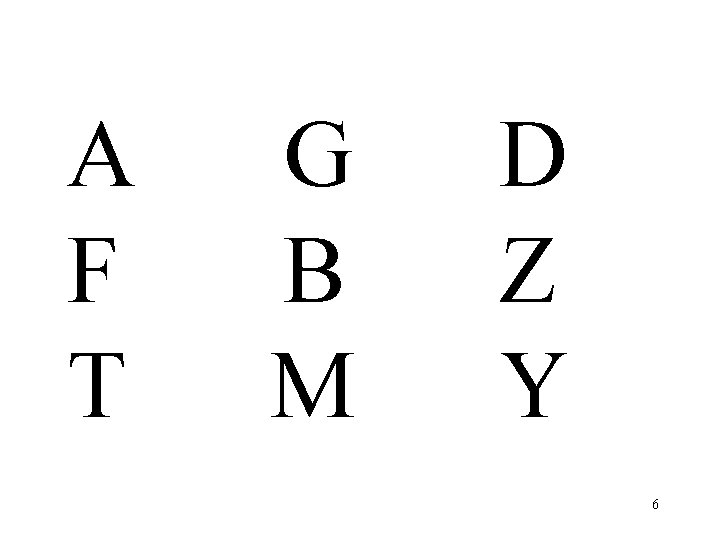 A F T G B M D Z Y 6 A F T G B M D Z Y 6