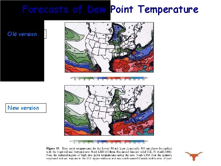 Forecasts of Dew Point Temperature Old version New version 