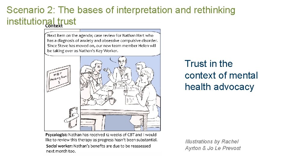 Scenario 2: The bases of interpretation and rethinking institutional trust Trust in the context