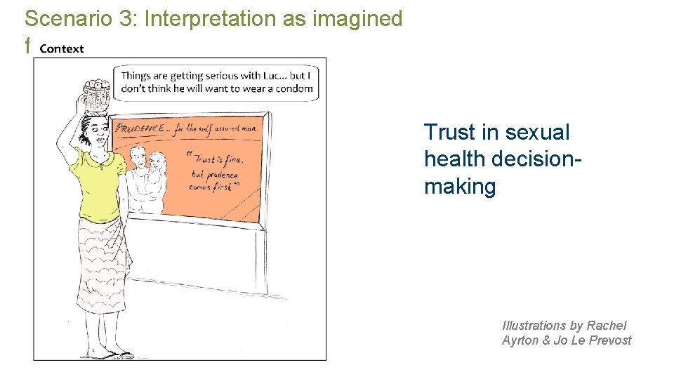 Scenario 3: Interpretation as imagined futures Trust in sexual health decisionmaking Illustrations by Rachel