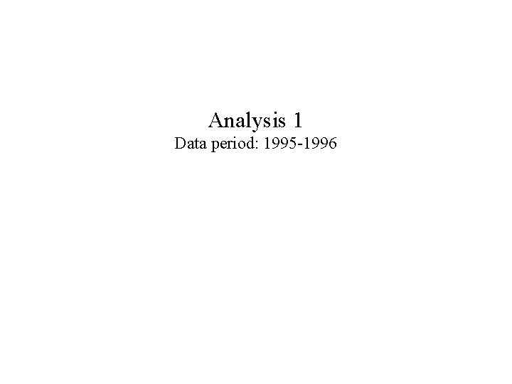 Analysis 1 Data period: 1995 -1996 