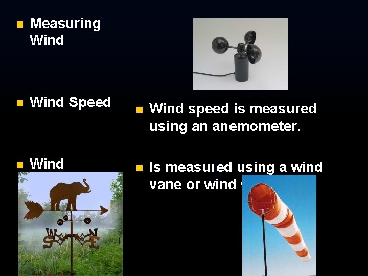 n Measuring Wind n Wind Speed n Wind Direction n n Wind speed is n Measuring Wind n Wind Speed n Wind Direction n n Wind speed is