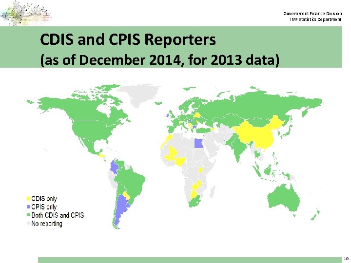 Government Finance Division IMF Statistics Department CDIS and CPIS Reporters (as of December 2014,