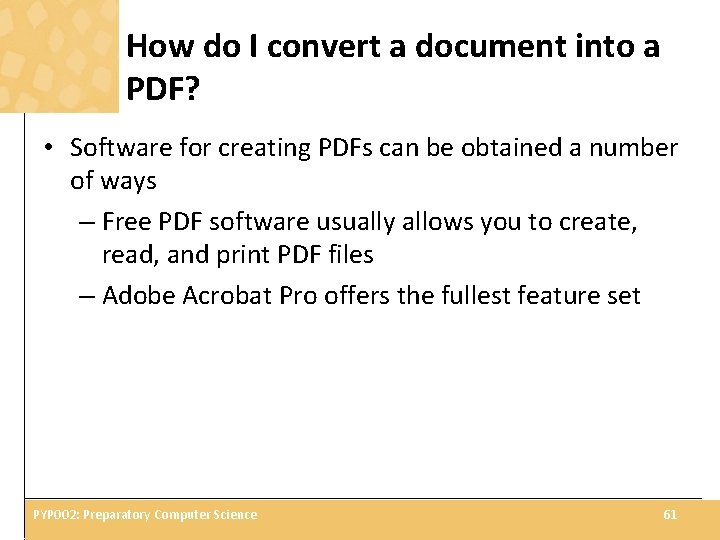 How do I convert a document into a PDF? • Software for creating PDFs