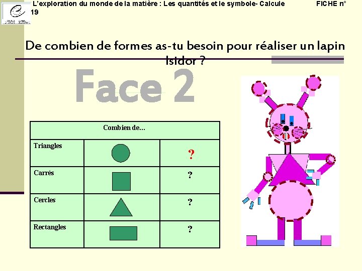  L’exploration du monde de la matière : Les quantités et le symbole- Calcule