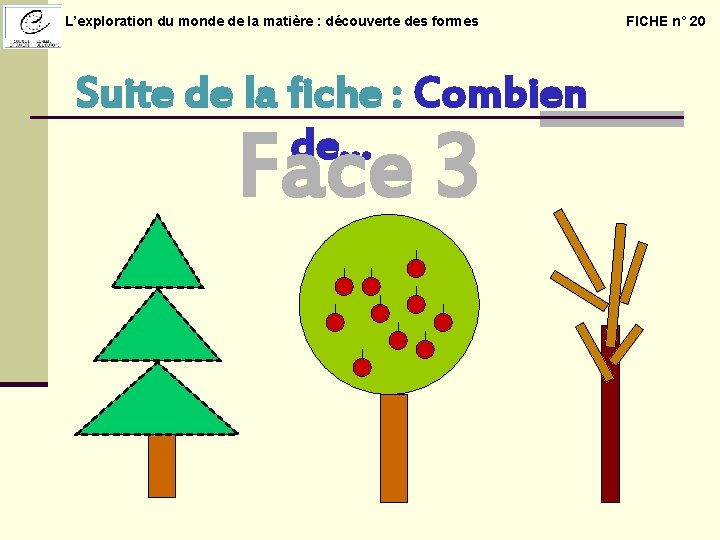  L’exploration du monde de la matière : découverte des formes Suite de la