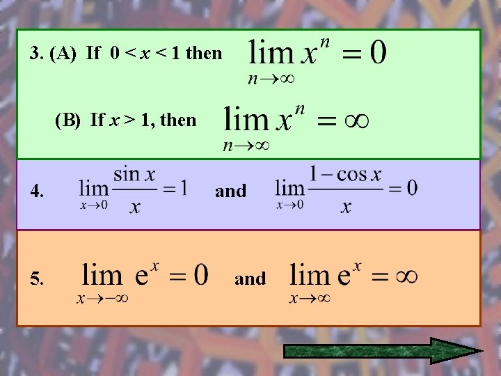 3. (A) If 0 < x < 1 then (B) If x > 1,