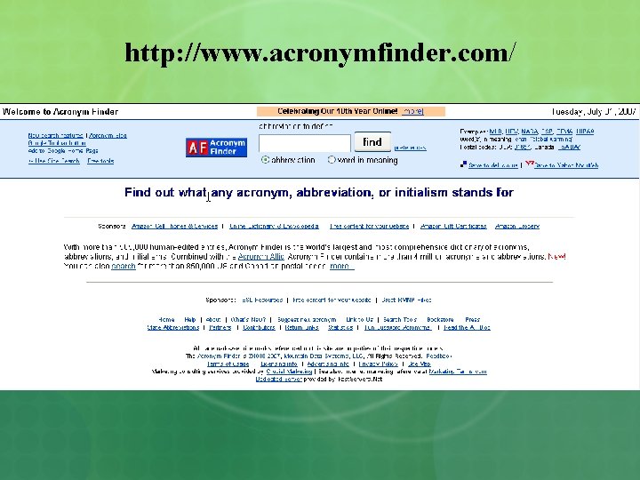 http: //www. acronymfinder. com/ 