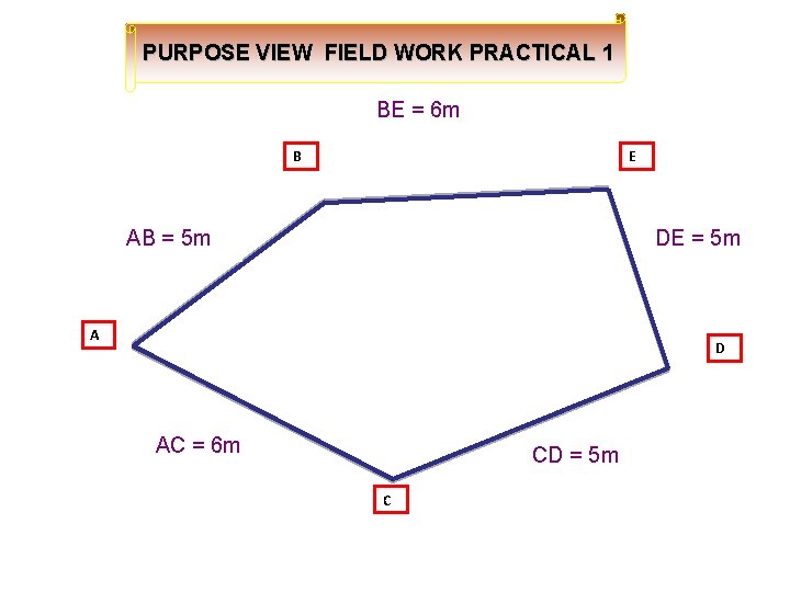 PURPOSE VIEW FIELD WORK PRACTICAL 1 BE = 6 m B E AB =