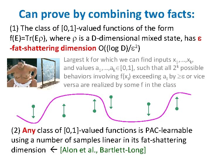 Can prove by combining two facts: (1) The class of [0, 1]-valued functions of