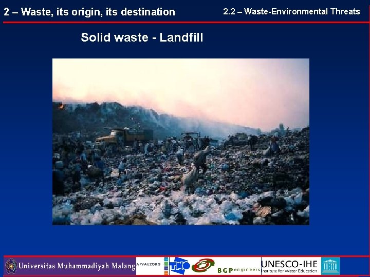 2 – Waste, its origin, its destination 2. 2 – Waste-Environmental Threats Solid waste 2 – Waste, its origin, its destination 2. 2 – Waste-Environmental Threats Solid waste