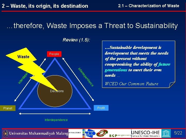 2 – Waste, its origin, its destination 2. 1 – Characterization of Waste …therefore, 2 – Waste, its origin, its destination 2. 1 – Characterization of Waste …therefore,