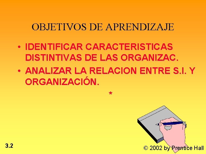 OBJETIVOS DE APRENDIZAJE • IDENTIFICAR CARACTERISTICAS DISTINTIVAS DE LAS ORGANIZAC. • ANALIZAR LA RELACION