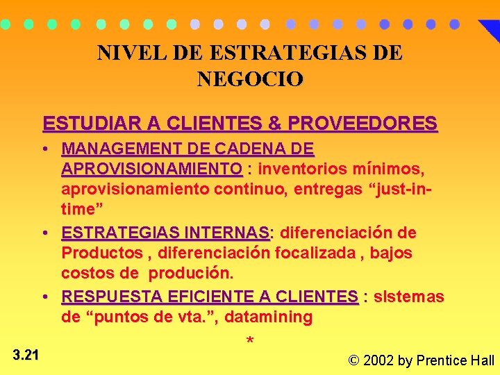 NIVEL DE ESTRATEGIAS DE NEGOCIO ESTUDIAR A CLIENTES & PROVEEDORES • MANAGEMENT DE CADENA