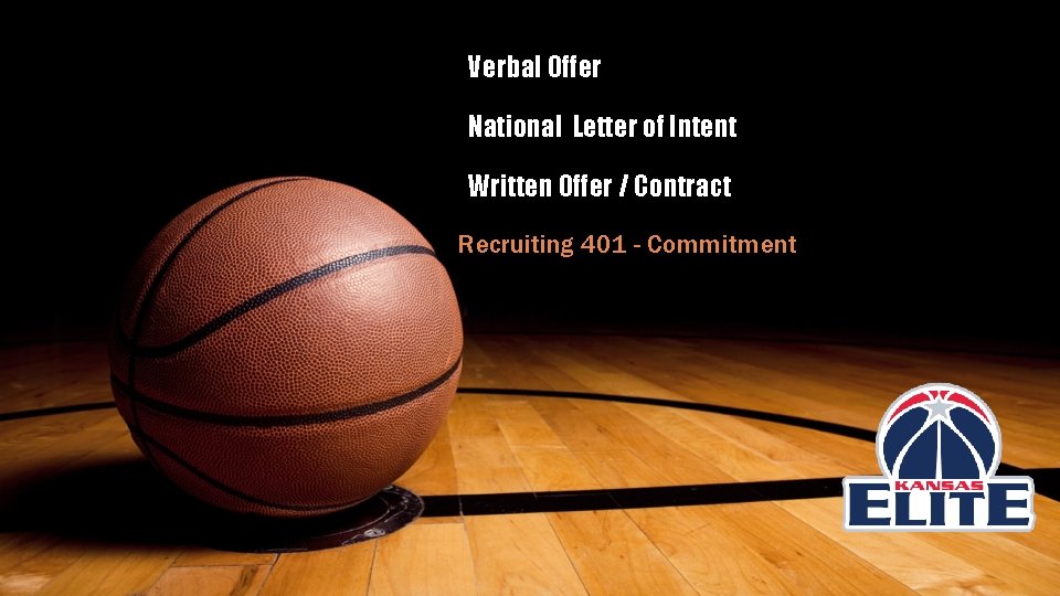 Verbal Offer National Letter of Intent Written Offer / Contract Recruiting 401 - Commitment