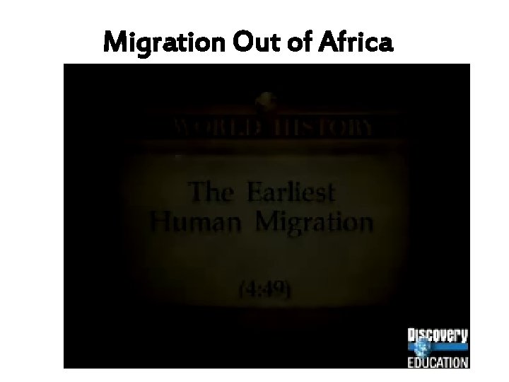 Migration Out of Africa 