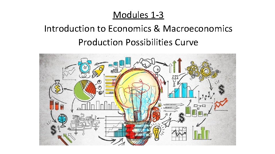 Modules 1 -3 Introduction to Economics & Macroeconomics Production Possibilities Curve 