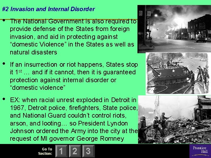 #2 Invasion and Internal Disorder • The National Government is also required to provide #2 Invasion and Internal Disorder • The National Government is also required to provide