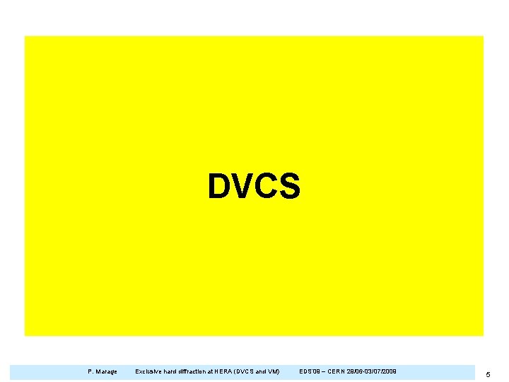 DVCS P. Marage Exclusive hard diffraction at HERA (DVCS and VM) EDS’ 09 –