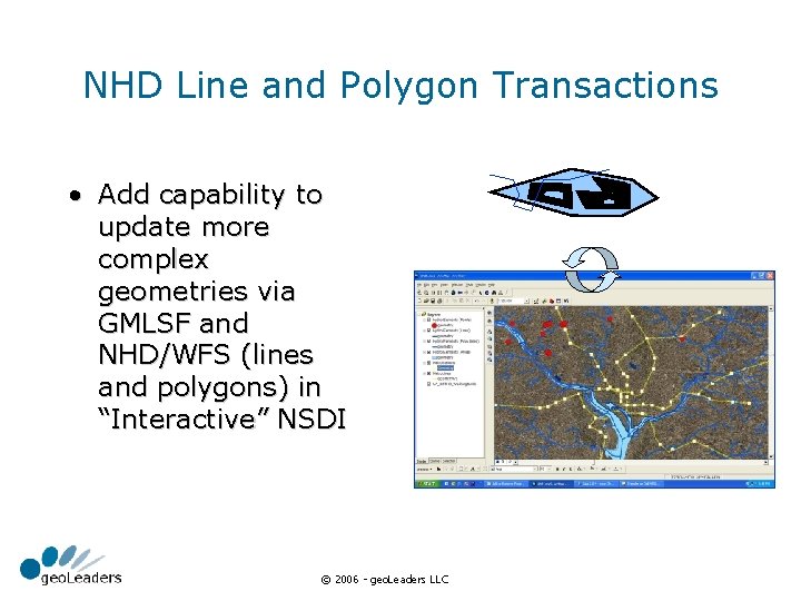 NHD Line and Polygon Transactions • Add capability to update more complex geometries via