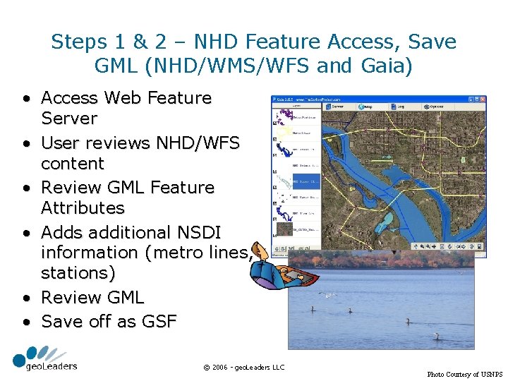 Steps 1 & 2 – NHD Feature Access, Save GML (NHD/WMS/WFS and Gaia) •