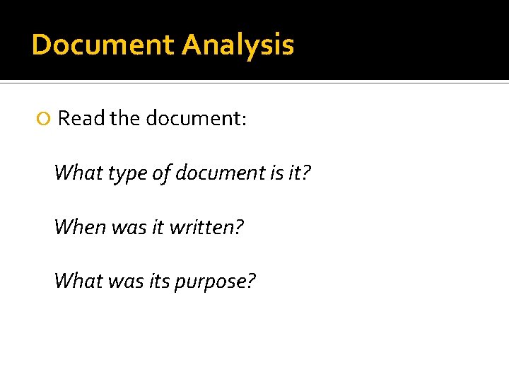 Document Analysis Read the document: What type of document is it? When was it