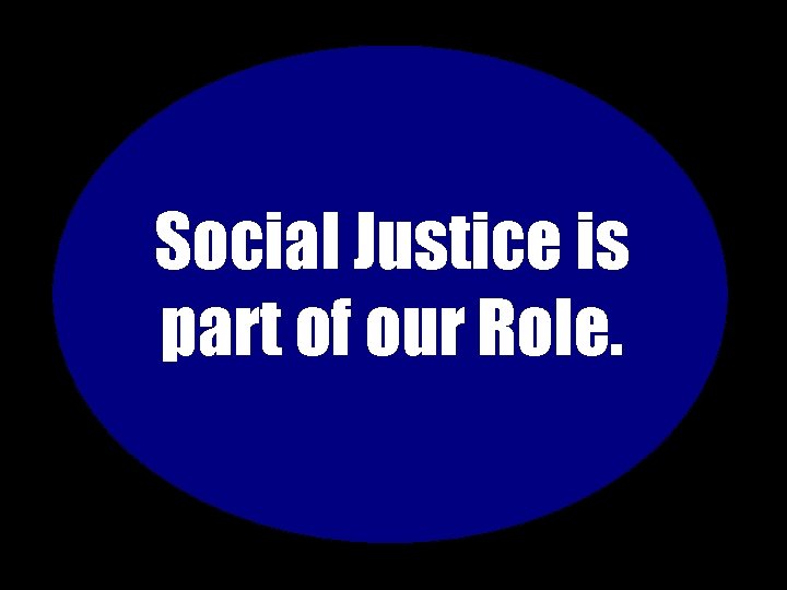 Social Justice is part of our Role. 