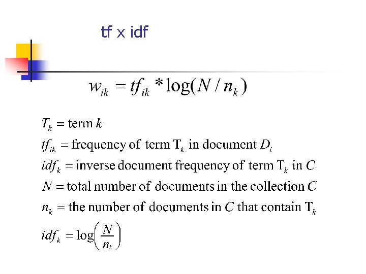 tf x idf 