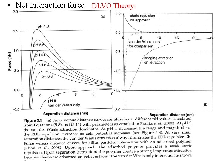  • Net interaction force DLVO Theory: 