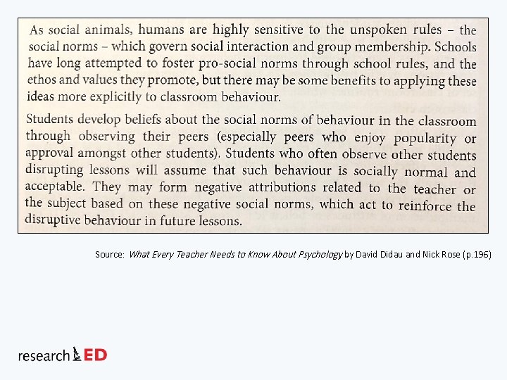 Source: What Every Teacher Needs to Know About Psychology, by David Didau and Nick