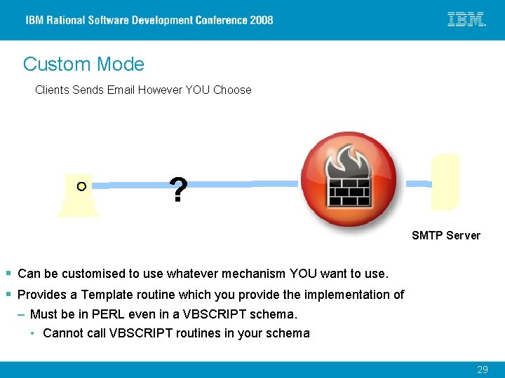 Custom Mode Clients Sends Email However YOU Choose ? SMTP Server § Can be