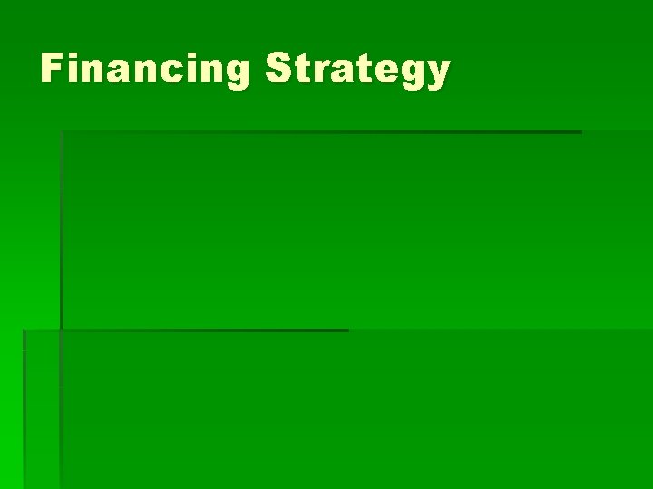 Financing Strategy 