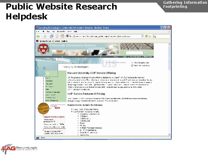 Public Website Research Helpdesk Gathering Information Footprinting 