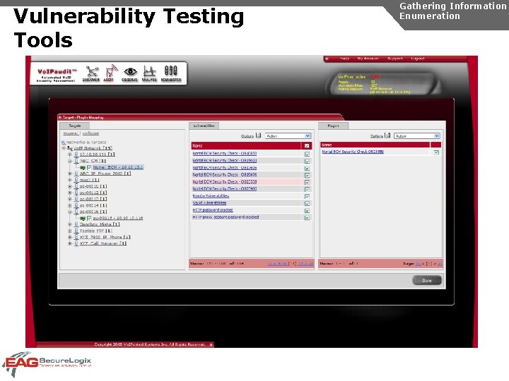 Vulnerability Testing Tools Gathering Information Enumeration 