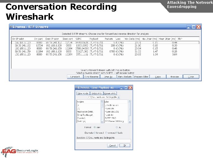 Conversation Recording Wireshark Attacking The Network Eavesdropping 