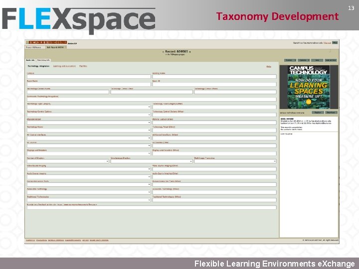 Taxonomy Development Flexible Learning Environments e. Xchange 13 Flexible Learning Environments e. Xchange 