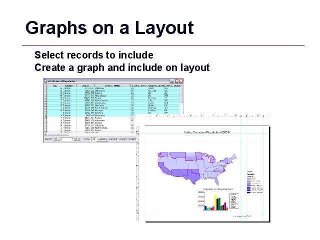 Graphs on a Layout Select records to include Create a graph and include on