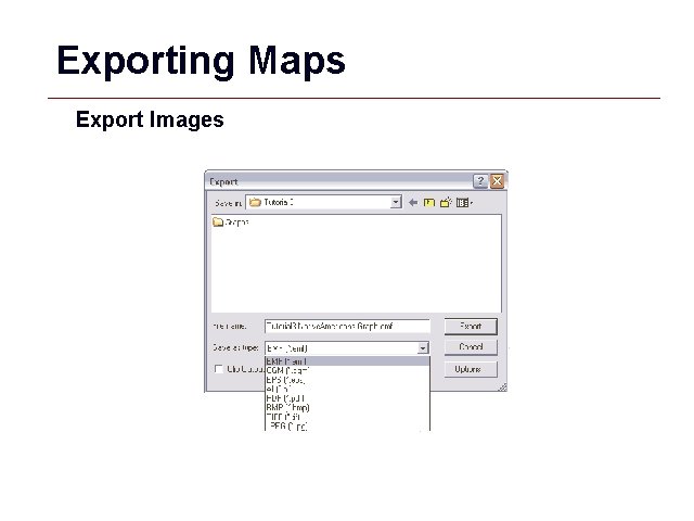 Exporting Maps Export Images GIS 42 