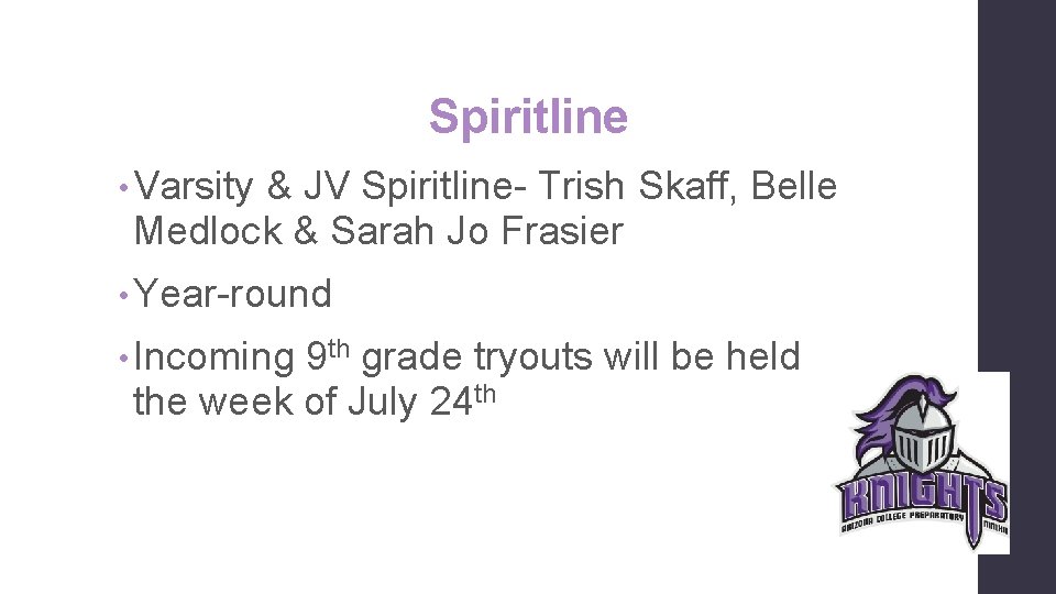 Spiritline • Varsity & JV Spiritline- Trish Skaff, Belle Medlock & Sarah Jo Frasier