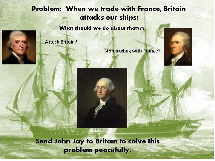 Problem: When we trade with France, Britain attacks our ships! What should we do