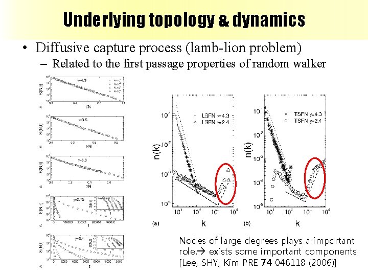 Underlying topology & dynamics • Diffusive capture process (lamb-lion problem) – Related to the