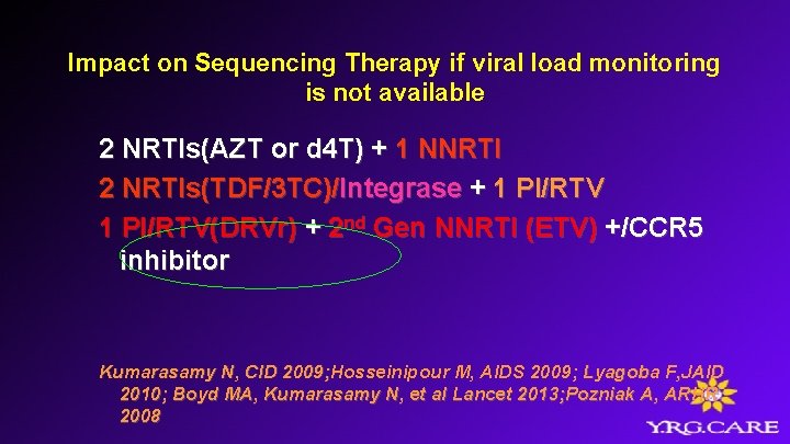 Impact on Sequencing Therapy if viral load monitoring is not available 2 NRTIs(AZT or